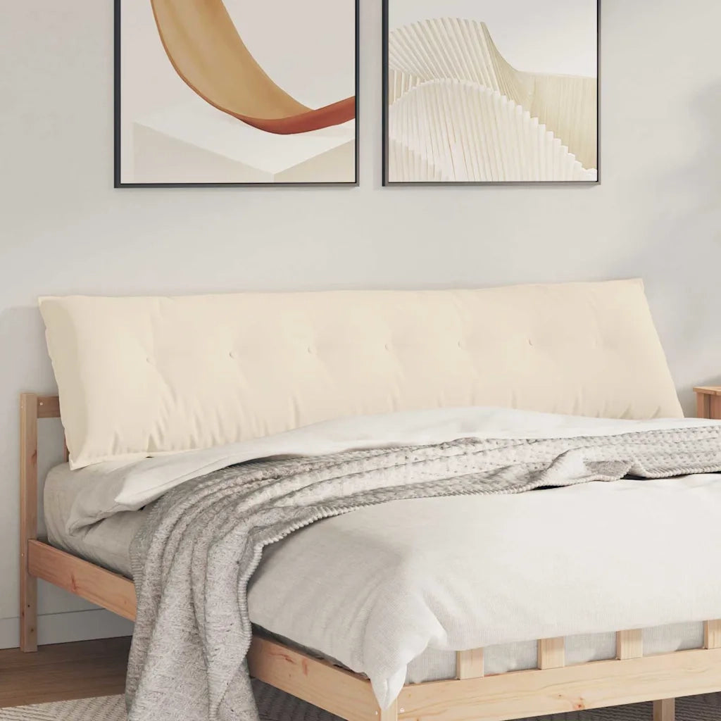 Cuscino per Schiena Beige 200 x 50 cm Tessuto in Microfibra 42014993