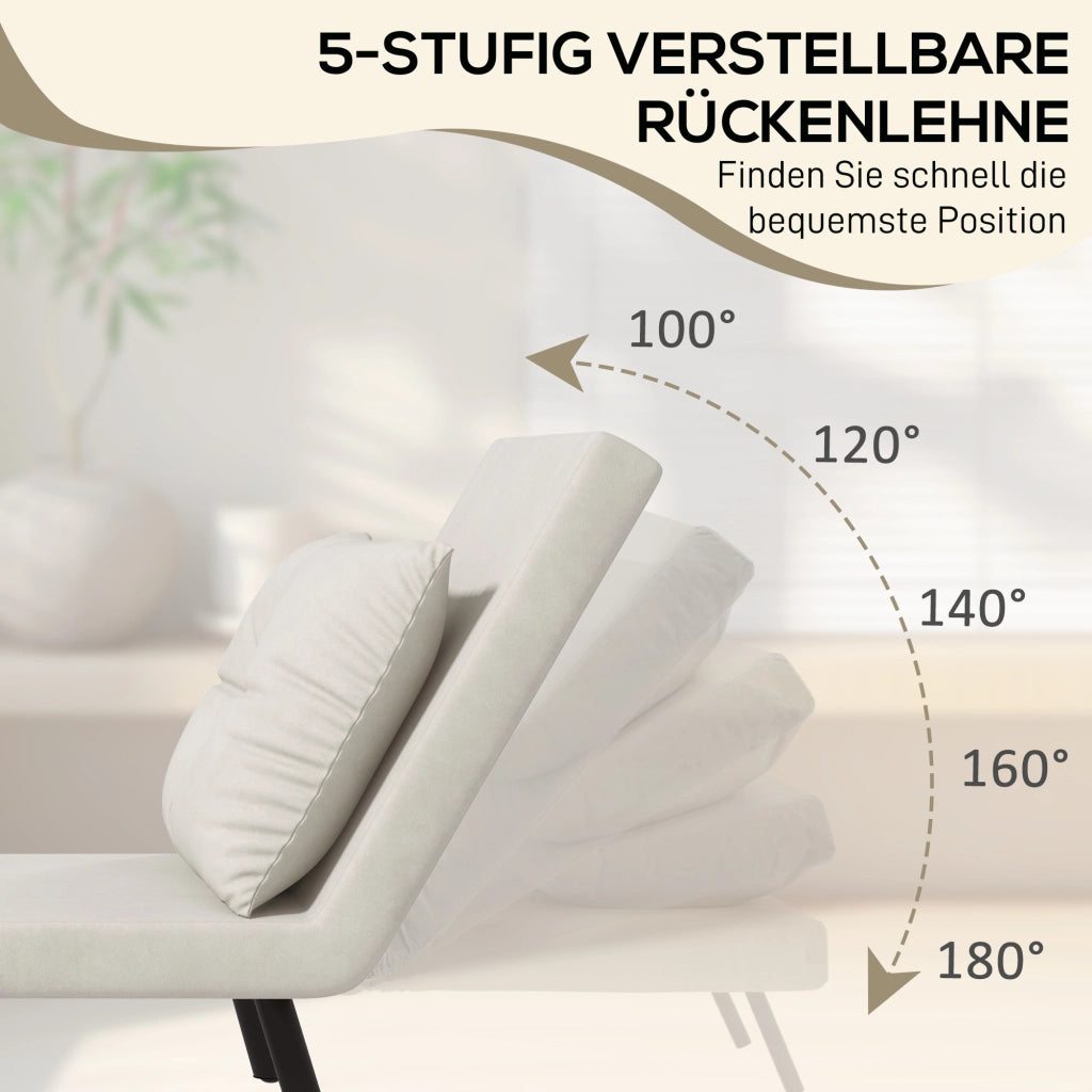 Poltrona relax stile scandinavo reclinabile con cuscino ¨C Xylo ¨C crema
