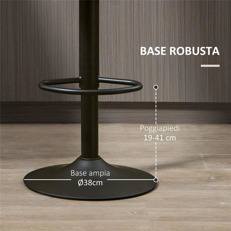 SET 2 SGABELLI GIREVOLI CON  ALTEZZA REGOLABILE 35X36X64-85CM GRIGIO
