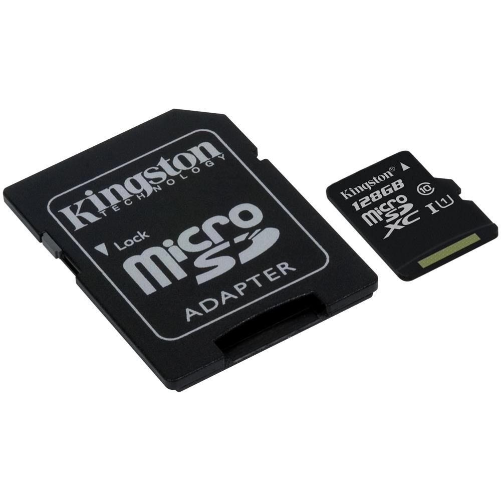 Scheda di memoria 128 GB KINGSTON Velocità UHS-I di Classe 10 con Adattore SD