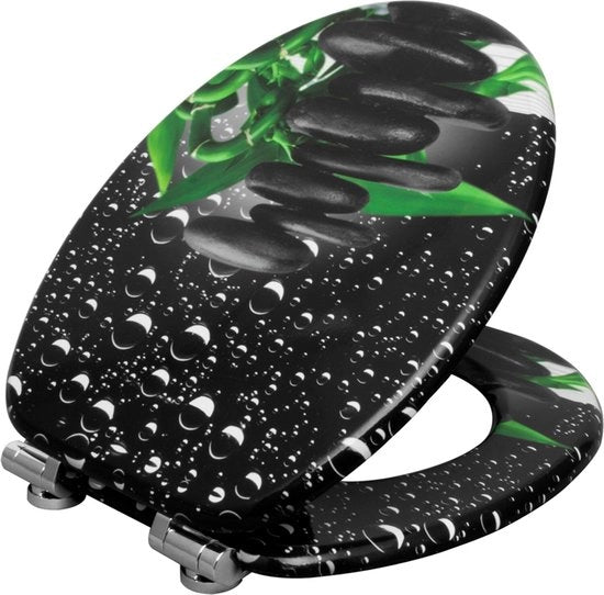 Brilla antibatterico per il water - Con chiusura morbida - Universale - Brilla per il water - Visore per il water - Sedia per il water - Nero