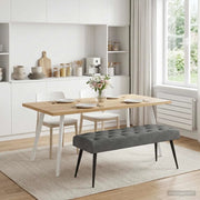 Panchina con bottoni imbottiti Grigio Scuro 110 x 40 x 46 cm 42038572