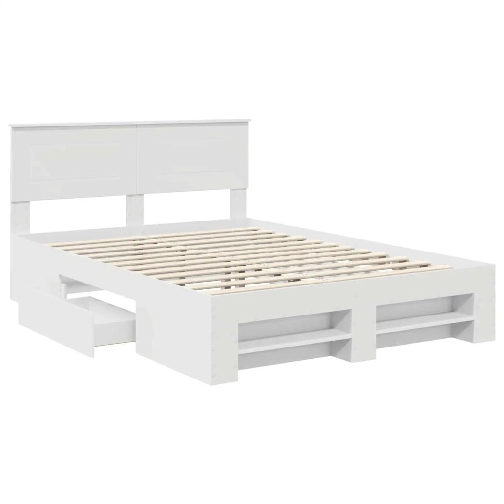 Struttura del letto Bianco 140 x 200 cm Legno multistrato