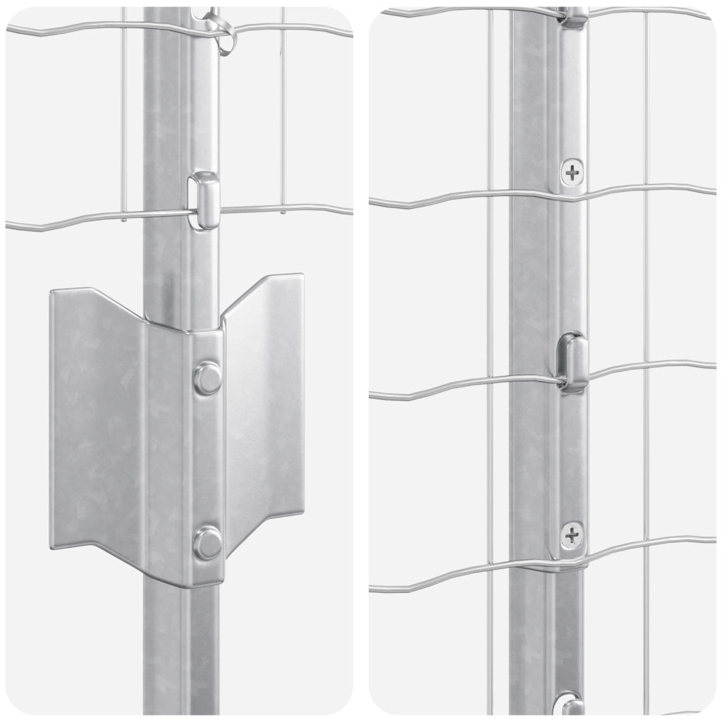 Recinzione Euro con 10 Post Silver 1x10 m Acciaio