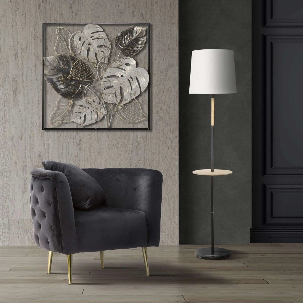 Poltroncina StIves, Poltrona Rivestimento in Velluto, 76x74x71h cm Nero