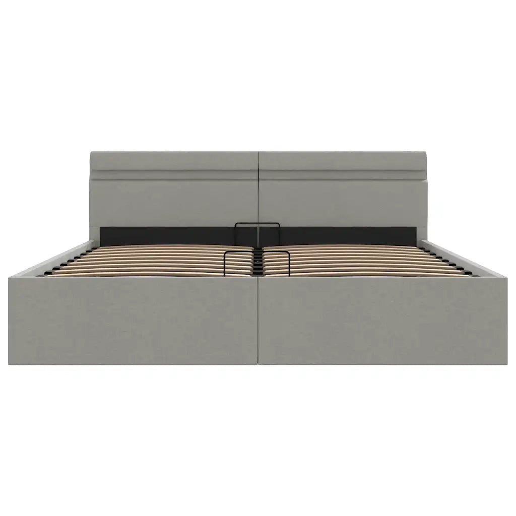 Letto Idraulico Contenitore LED Grigio Chiaro Tessuto 180x200cm  cod mxl 63590