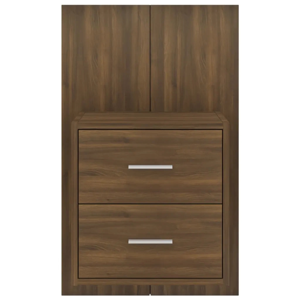 Comodino a Muro Rovere Marrone 816962
