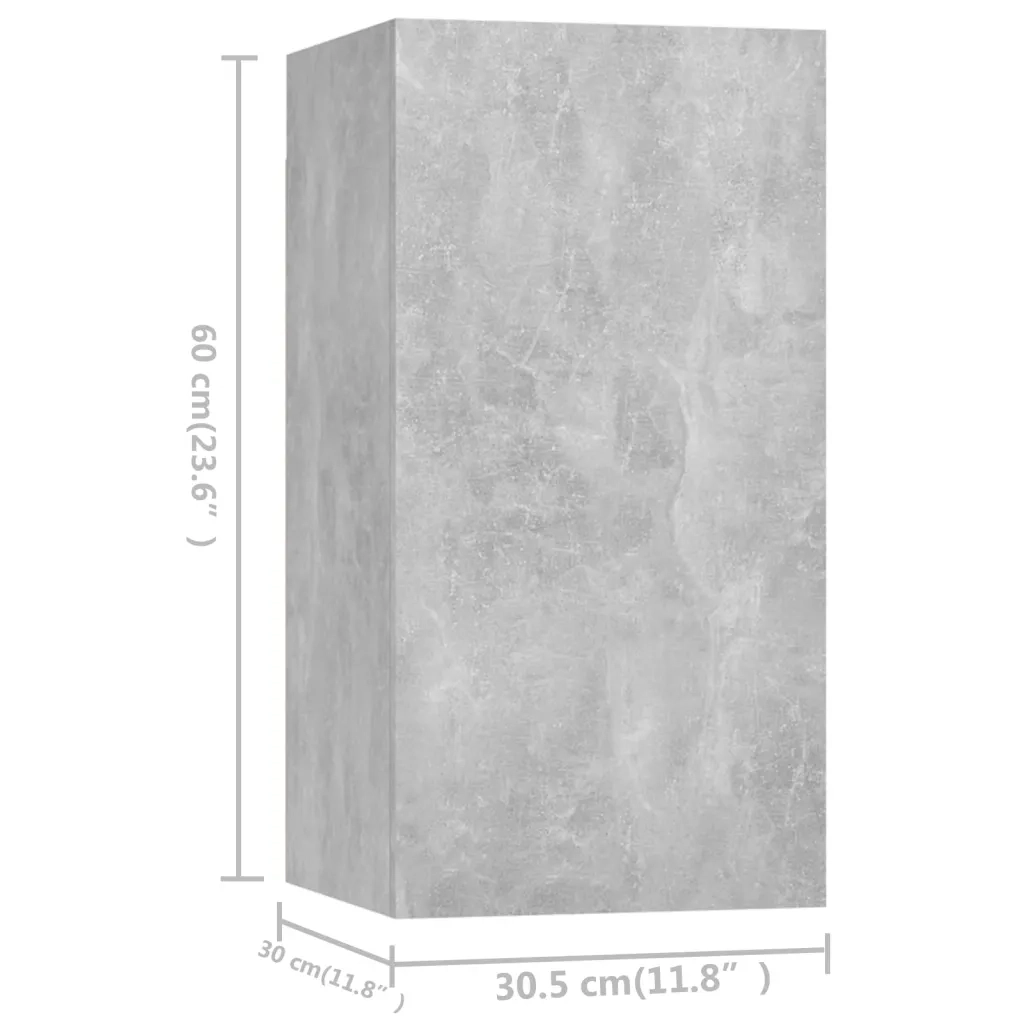 Set di Mobili Porta TV 4 pz Grigio Cemento in Legno Multistrato 3079094