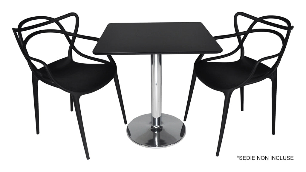 Tavolo quadrato 70x70 nero, tavolino da bar mod. Romeo TQ10-7.7ROPA