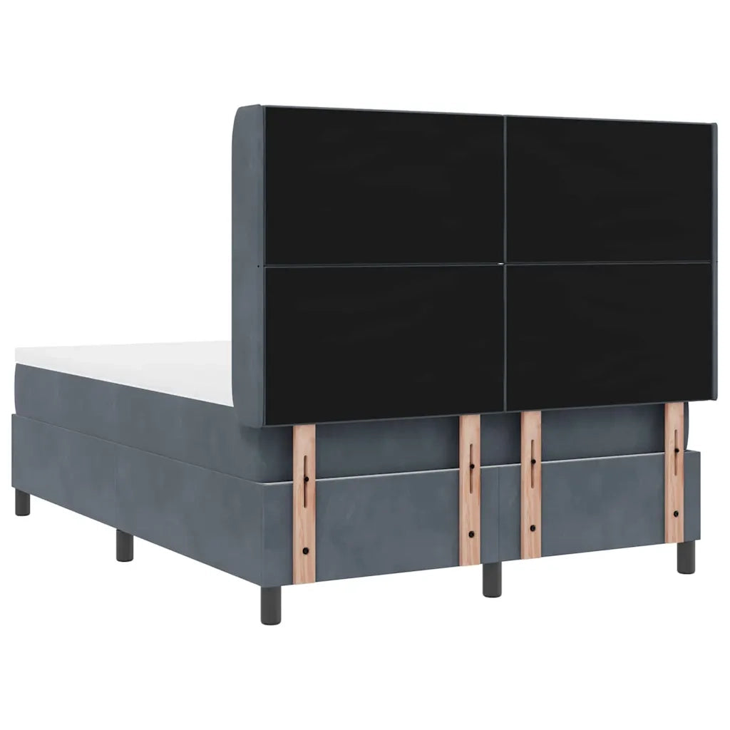 Letto a molle con testiera Grigio scuro 140 x 200 cm Velluto 3342063
