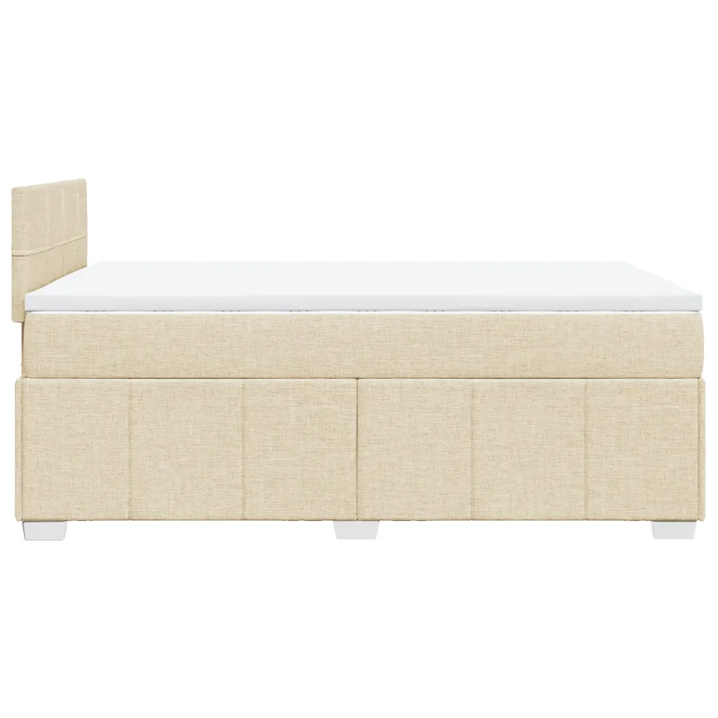 vidaXL Giroletto a Molle con Materasso Crema 120x200 cm in Tessuto