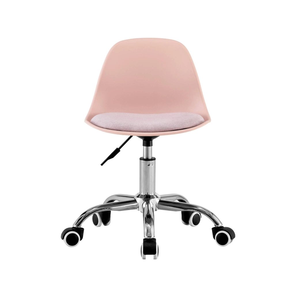 Sedia da ufficio per bambini regolabile con ruote regolabile, rosa