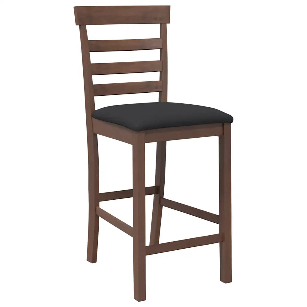 Sgabelli da Bar con Cuscini 2pz Marrone Legno Massello di Hevea 4102538