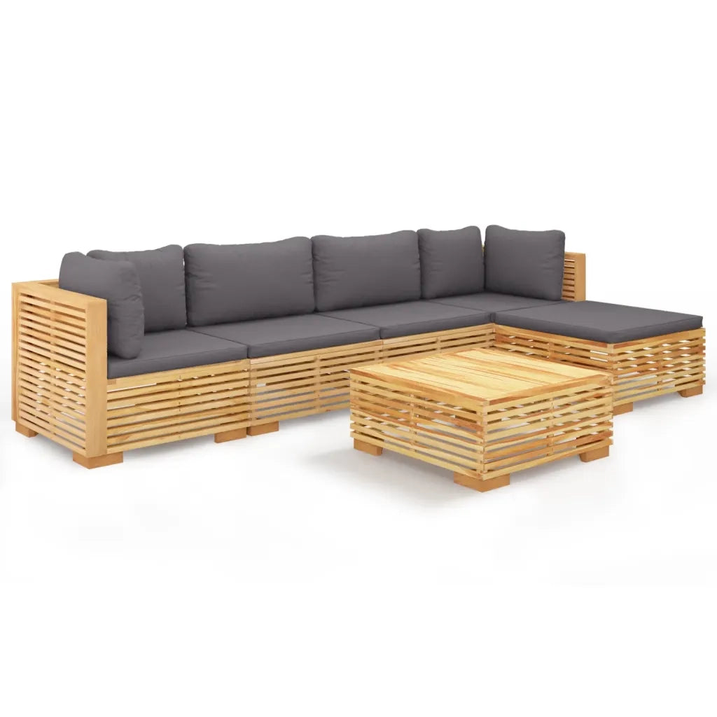 Set Divani da Giardino 6 pz con Cuscini Legno Massello di Teakcod mxl 97568