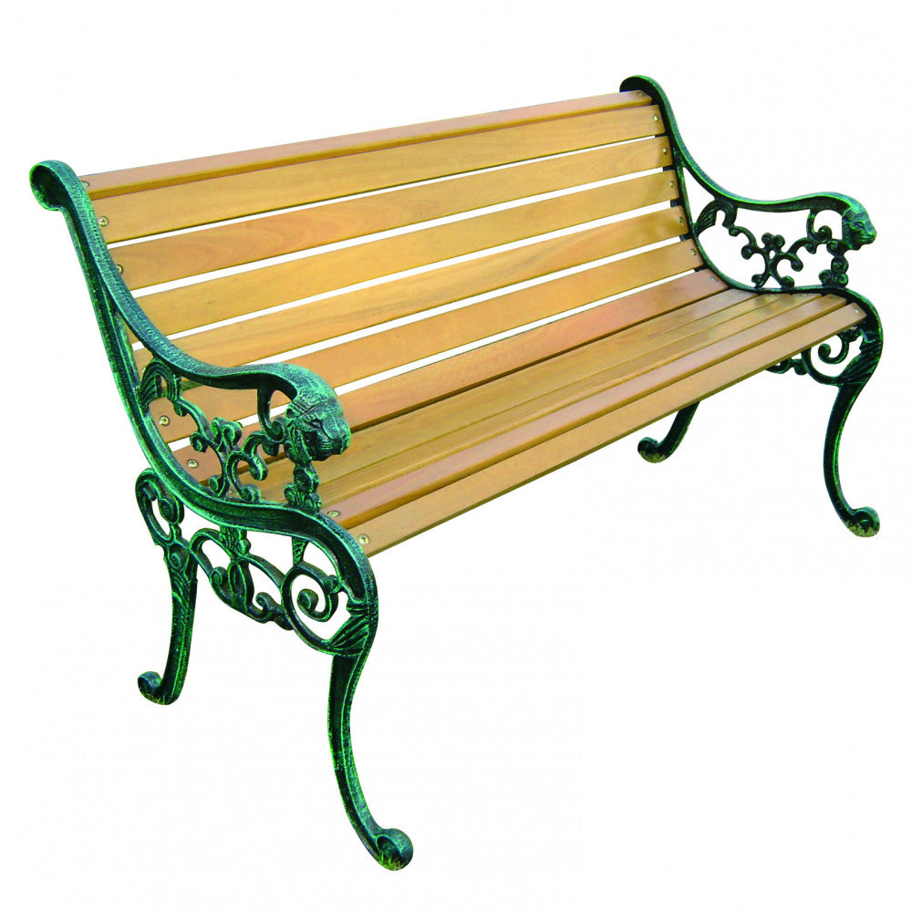 Panca Ghisa Lion 130x56x72 h cm in Legno Antracite