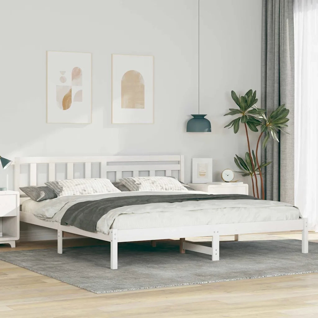 Struttura del letto Bianco 200 x 200 cm Pino massello