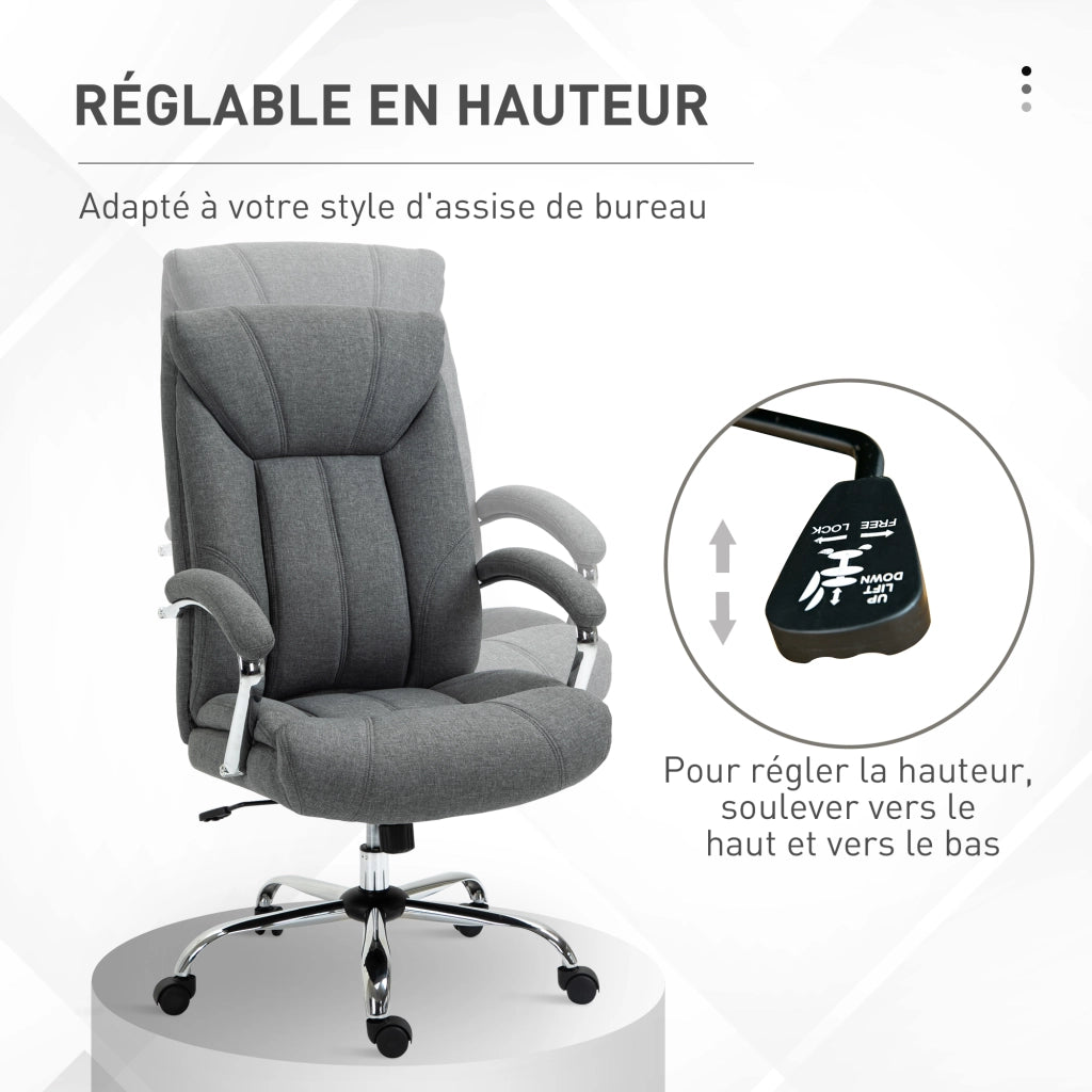 Sedia da ufficio ergonomica ¨C zephmum ¨C regolabile in altezza schienale alto basculante 65x78x118 cm grigio