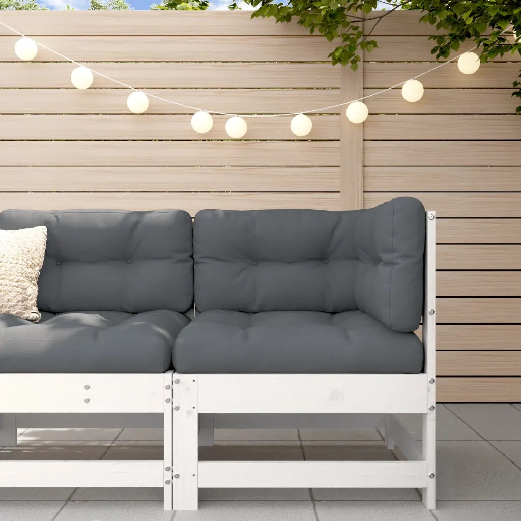 Divano Angolare da Giardino-Sofa da Giardino-Divanetto da esterno Bianco in Legno Massello di Pino 616594