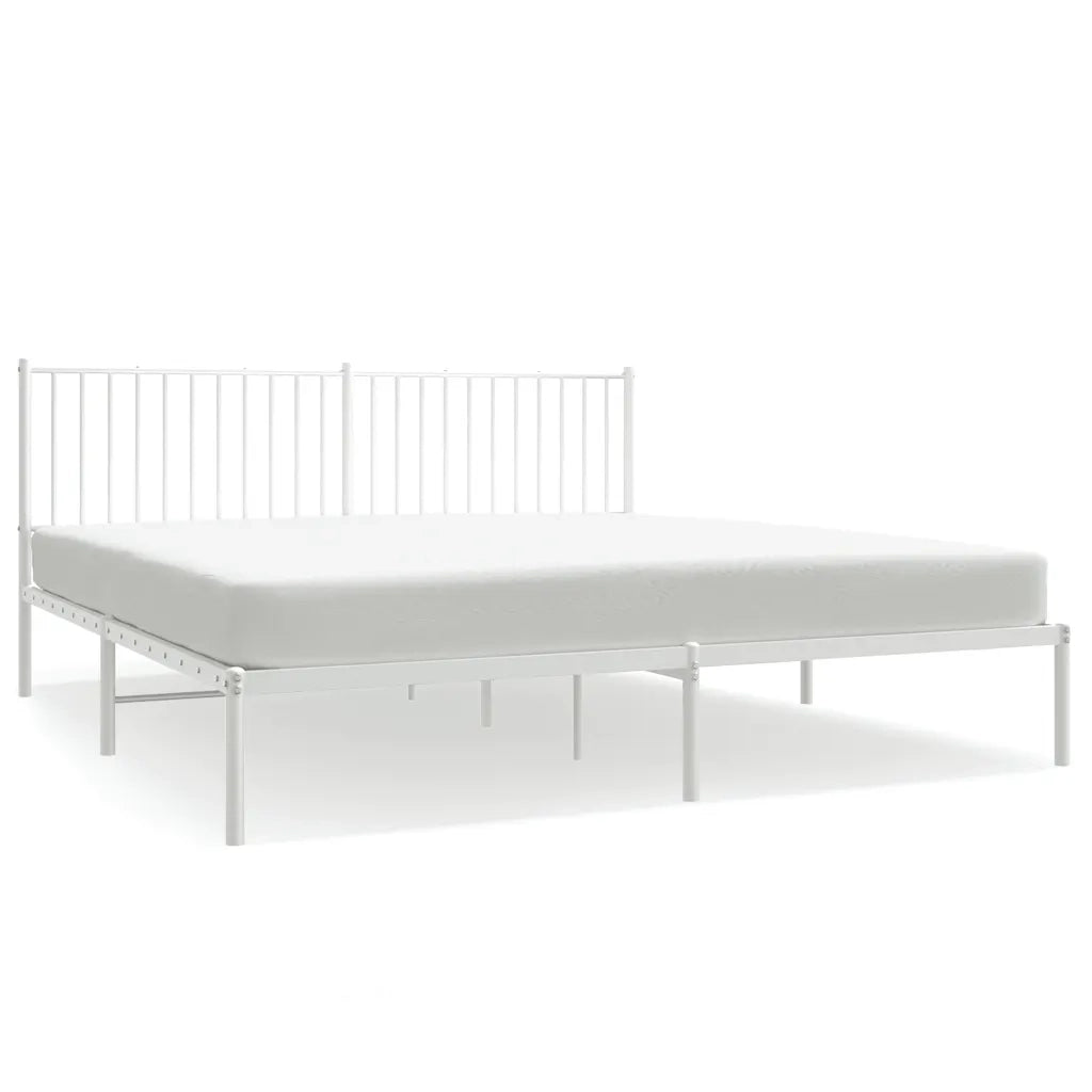 Giroletto con Testiera-Struttura Letto con testiera Metallo Bianco 183x213 cm 273069