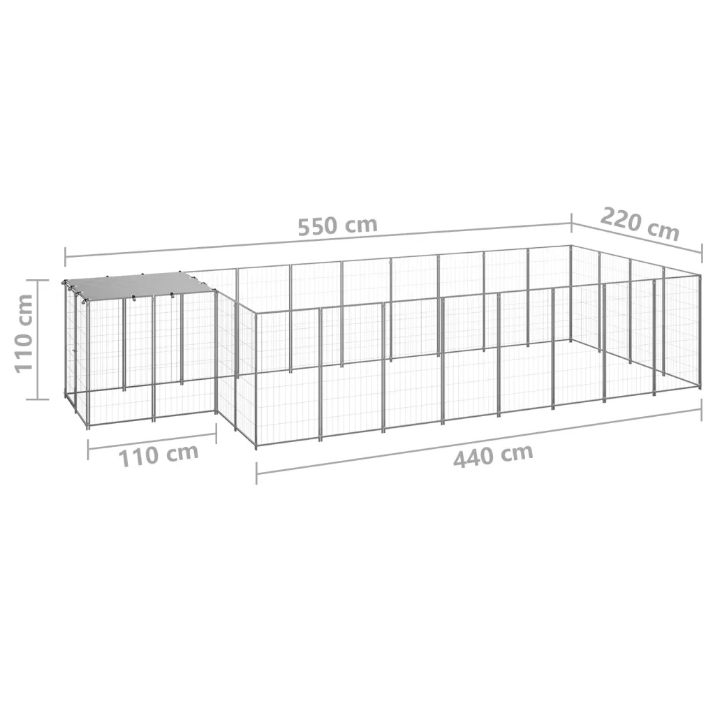 Gabbia per Cani Argento 10,89 mÂ² in Acciaio   cod mxl 48609