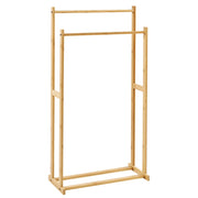 Portasciugamani in marrone chiaro di bambù 85x45 cm 2 binari Accessori per il bagno