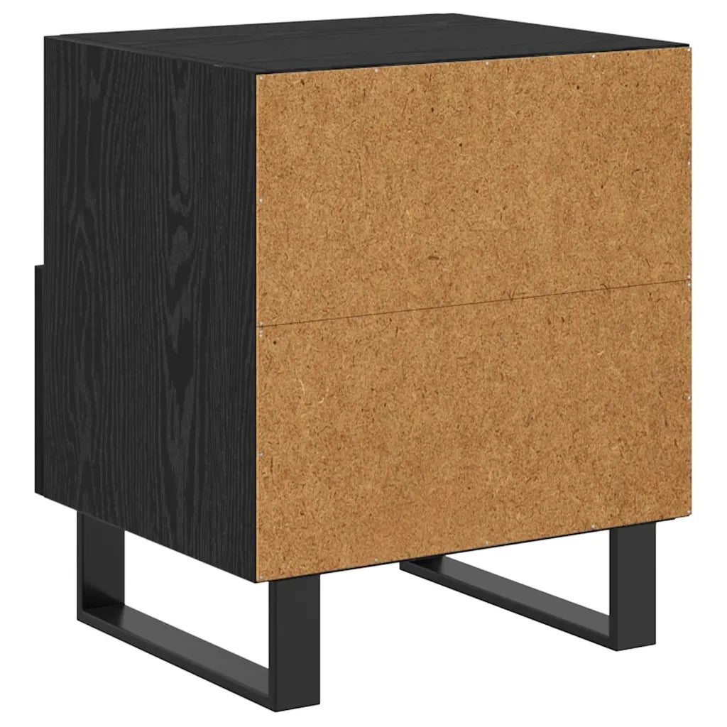Armadio da Notte con cassetto Rovere Nero 40 x 35 x 47,5 cm 882090