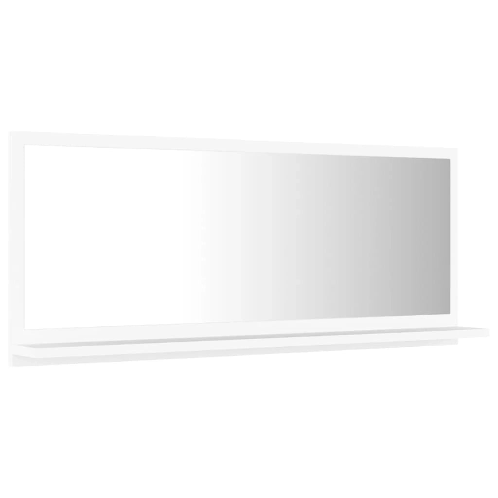 Specchio da bagno 90 x 10,5 x 37 cm in truciolare bianco 02_0006910