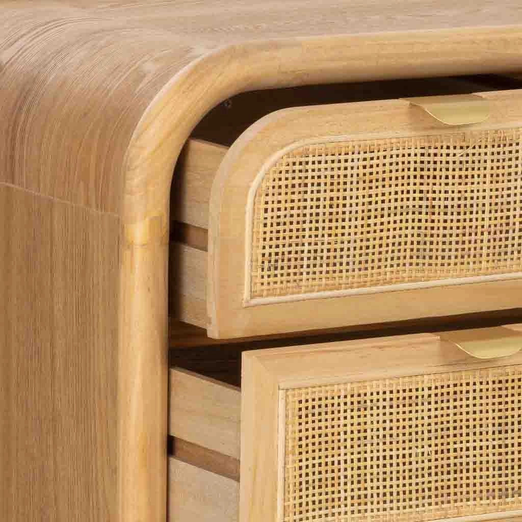 Cassettone in legno e rattan marrone 80x40x81h cm