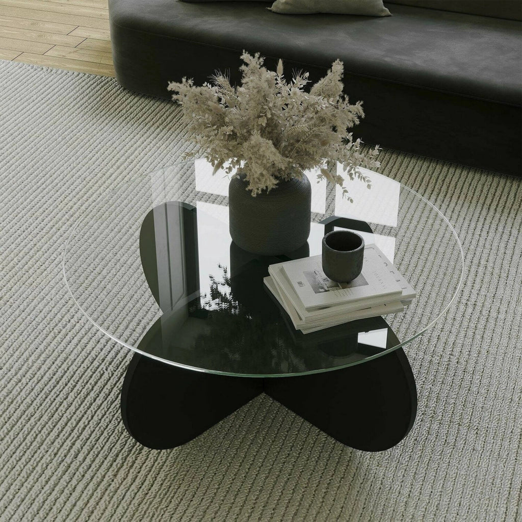 Nila, Tavolino da Salotto Portariviste, 75x75x35h cm Nero