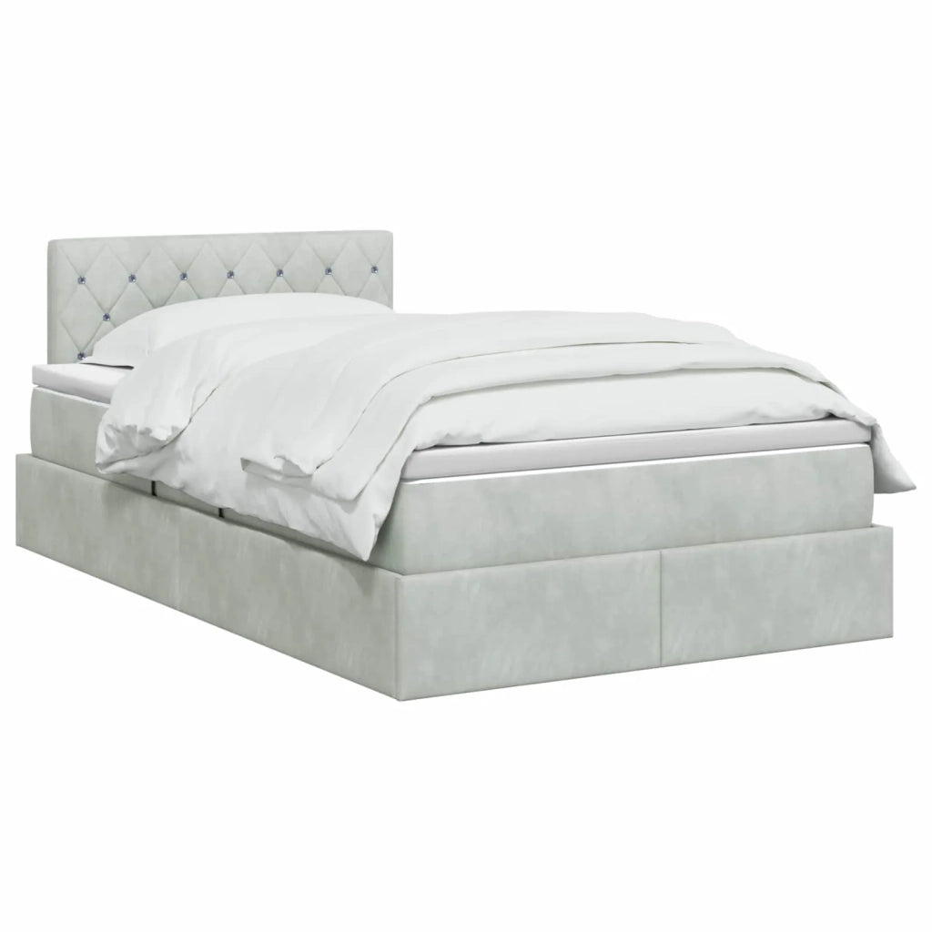 Letto con contenitore LED e materasso Grigio Chiaro 3459180
