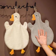 Asciugamani divertenti a forma di anatra, realizzati in microfibra carta di corallo, assorbenti e rapidamente asciuganti, set da 2, adatti per cucina, bagno e camera da letto.