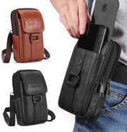 Tas di protezione per smartphone con grande capacità di stoccaggio - Tas in pelle pregiata con diverse modalità di trasporto - Supporto per smartphone con tasca integrata