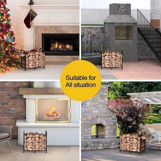 Scarico Legna Metallico per Interno e Esterno 65 x 33 x 61 cm