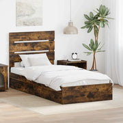 Letto con Contenitore Rovere fumé 90 x 190 cm Legno multistrato 3411931