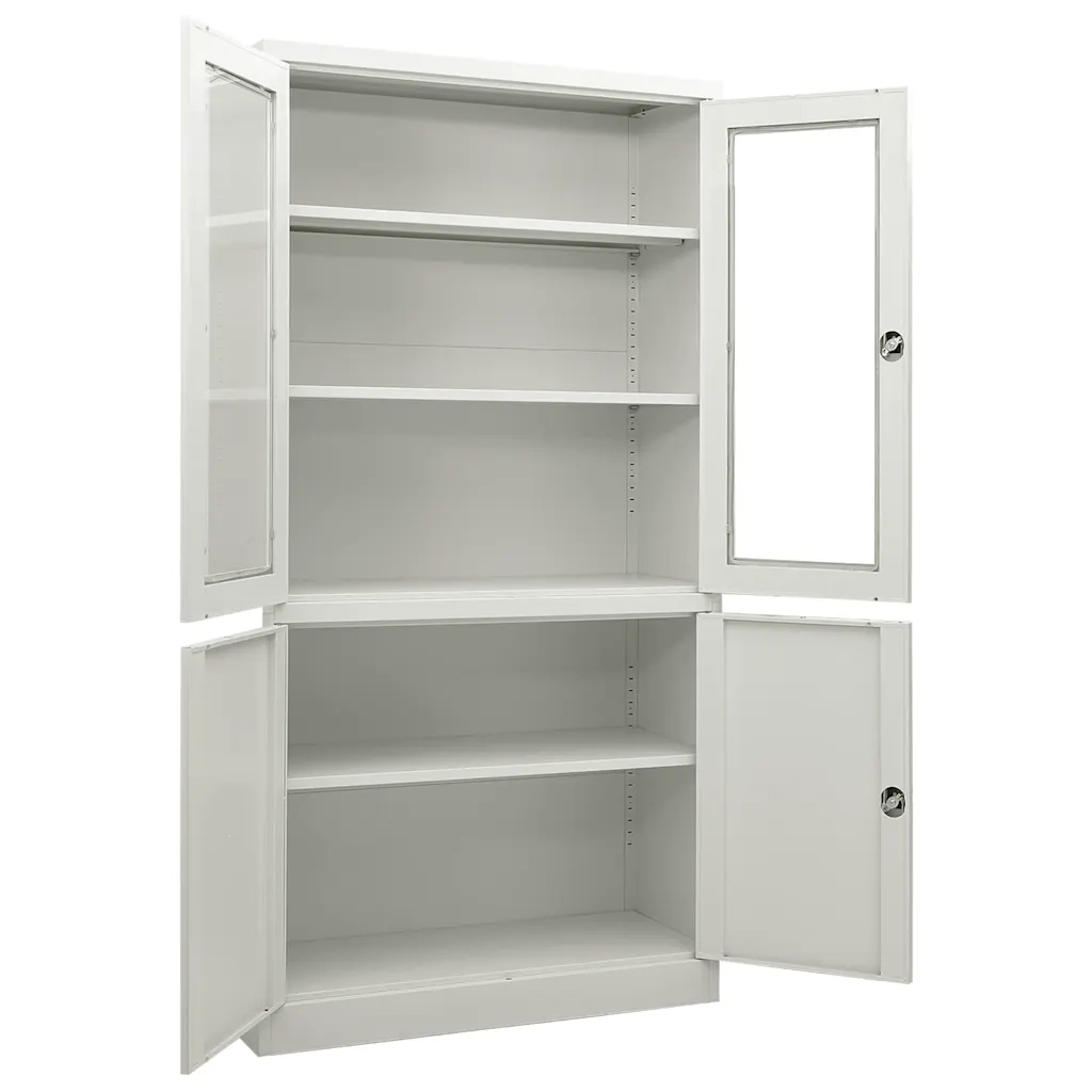 Armadio per Ufficio Grigio Chiaro 90x40x180 cm in Acciaio 335947