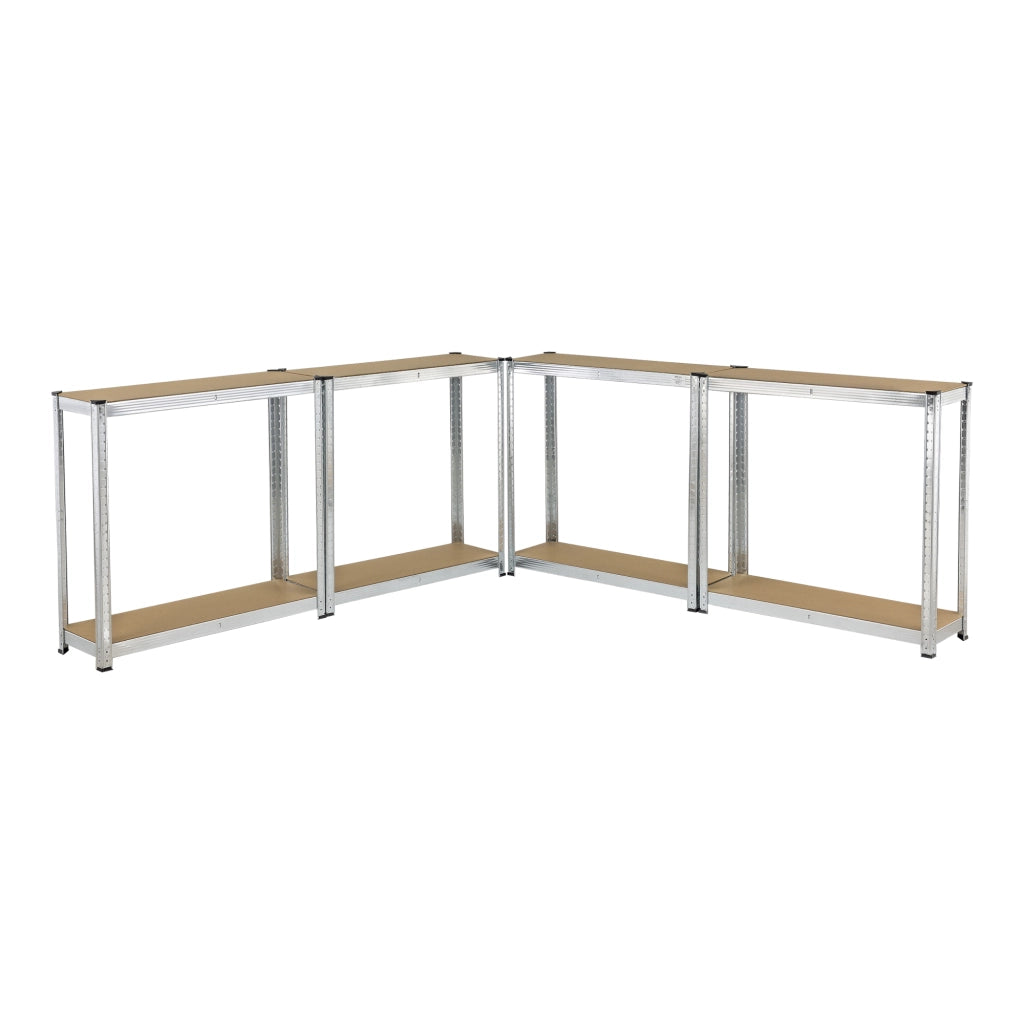 Set di 2 Scaffali in Acciaio Zincato con 5 Ripiani in MDF - 2 Scaffalature per Stoccaggio (AxLxP) 180x90x30 cm Struttura