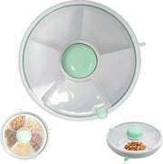 Spinner per snack con coperchio, contenitore per snack con compartimenti rotanti a 5 sezioni, spinner per snack per noci, spezie secche, dolcetti, noci, frutta, verdura, verdure.