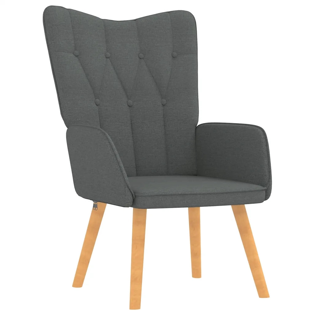 Poltrona Relax con Sgabello Grigio Scuro Tessuto