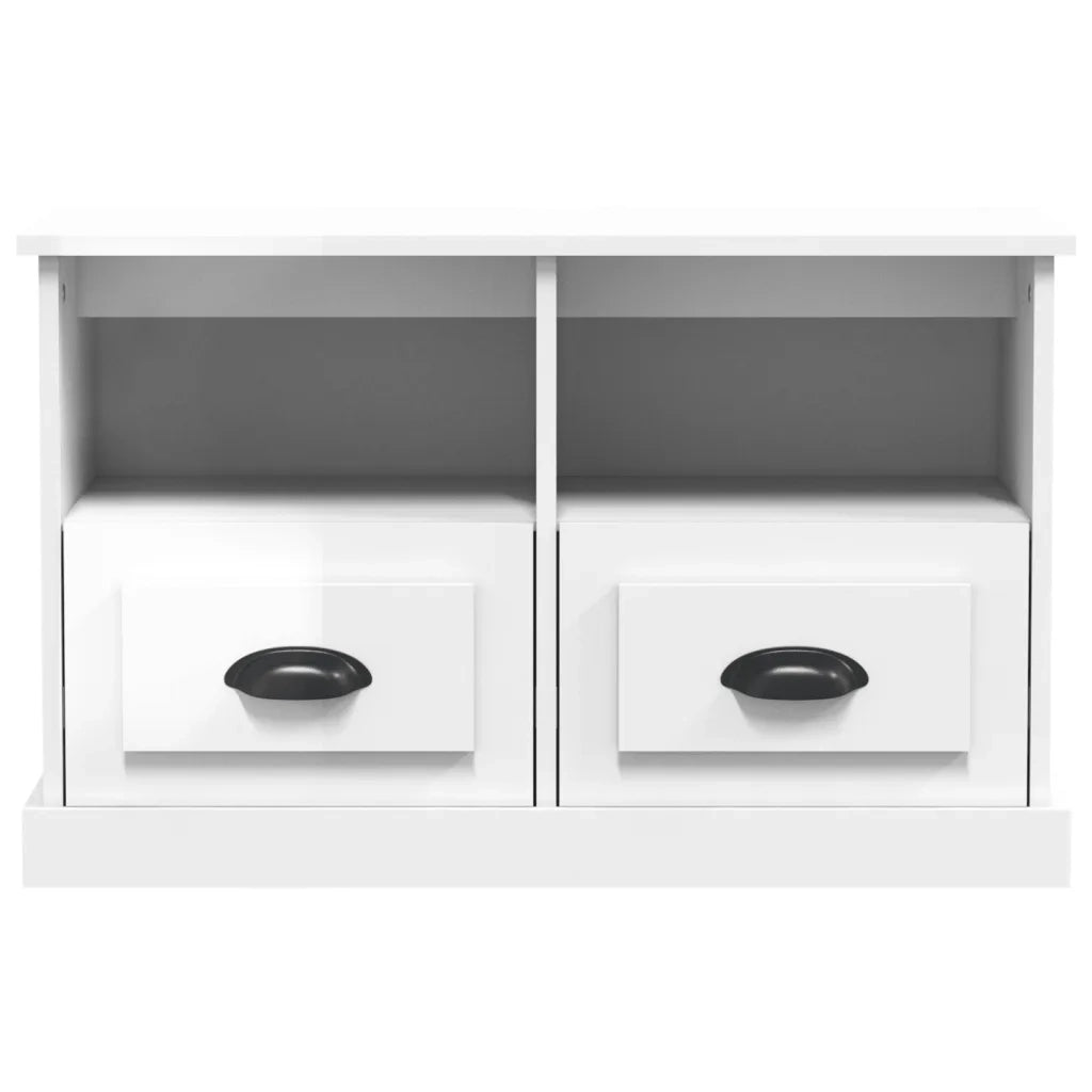 Mobile Porta TV-Mobile per TV-Credenza TV Bianco Lucido 80x35x50 cm in Legno Multistrato