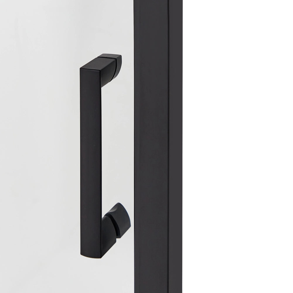 Box Doccia Vetro Temperato nero Cornice Alluminio Anta Singola 80x100x185cm