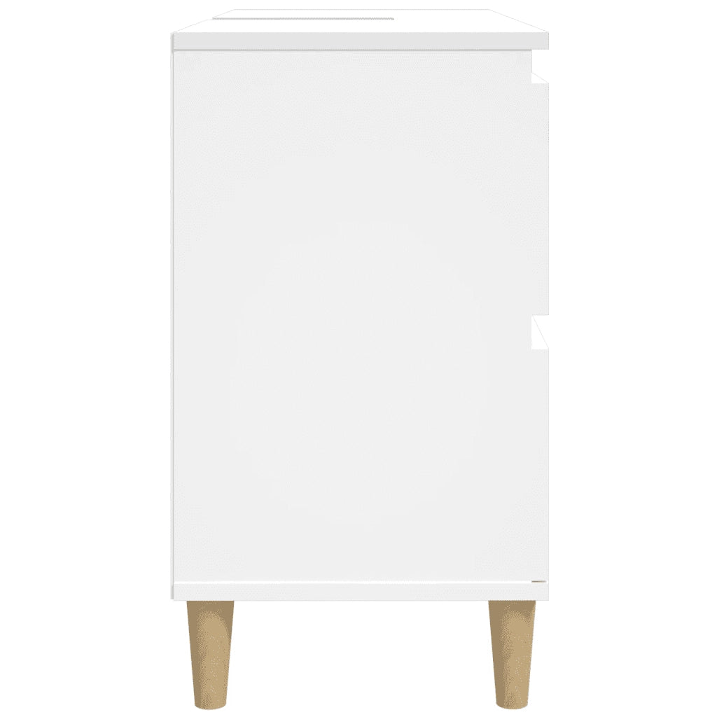 Mobile Lavabo-Armadietto da bagno Bianco 80x33x60 cm in Legno Multistrato 107754