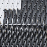 Tappeto da Esterno Reversibile 182x274 cm con Fantasia Geometrica Nero e Bianco