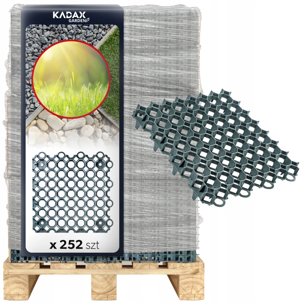 Griglia di protezione per prato KADAX Geogrid 50x50x3,5 per giardino, 530 tonnellate/m2 su pallet