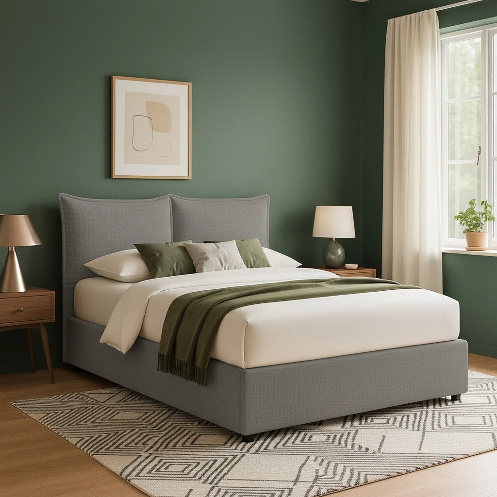 Chatteris, Letto Singolo Sfoderabile Made in Italy, Grigio Cenere