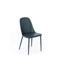 E-STYLO Sedia in polipropilene grigio scuro e gambe in metallo grigio scuro, 46cm X 55cm H. 80cm.