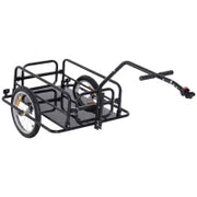 Carrello per Bicicletta Rimorchio Cargo Bici Trasporto di Oggetti Pieghevole Portata 36kg 156x72x82cm