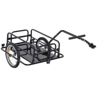 Carrello per Bicicletta Rimorchio Cargo Bici Trasporto di Oggetti Pieghevole Portata 36kg 156x72x82cm