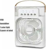 Ventilatore 3 in 1 - 3 Velocità - 10W - Luminoso LED - Regolabile - Umidificatore - Raffreddatore - Portatile
