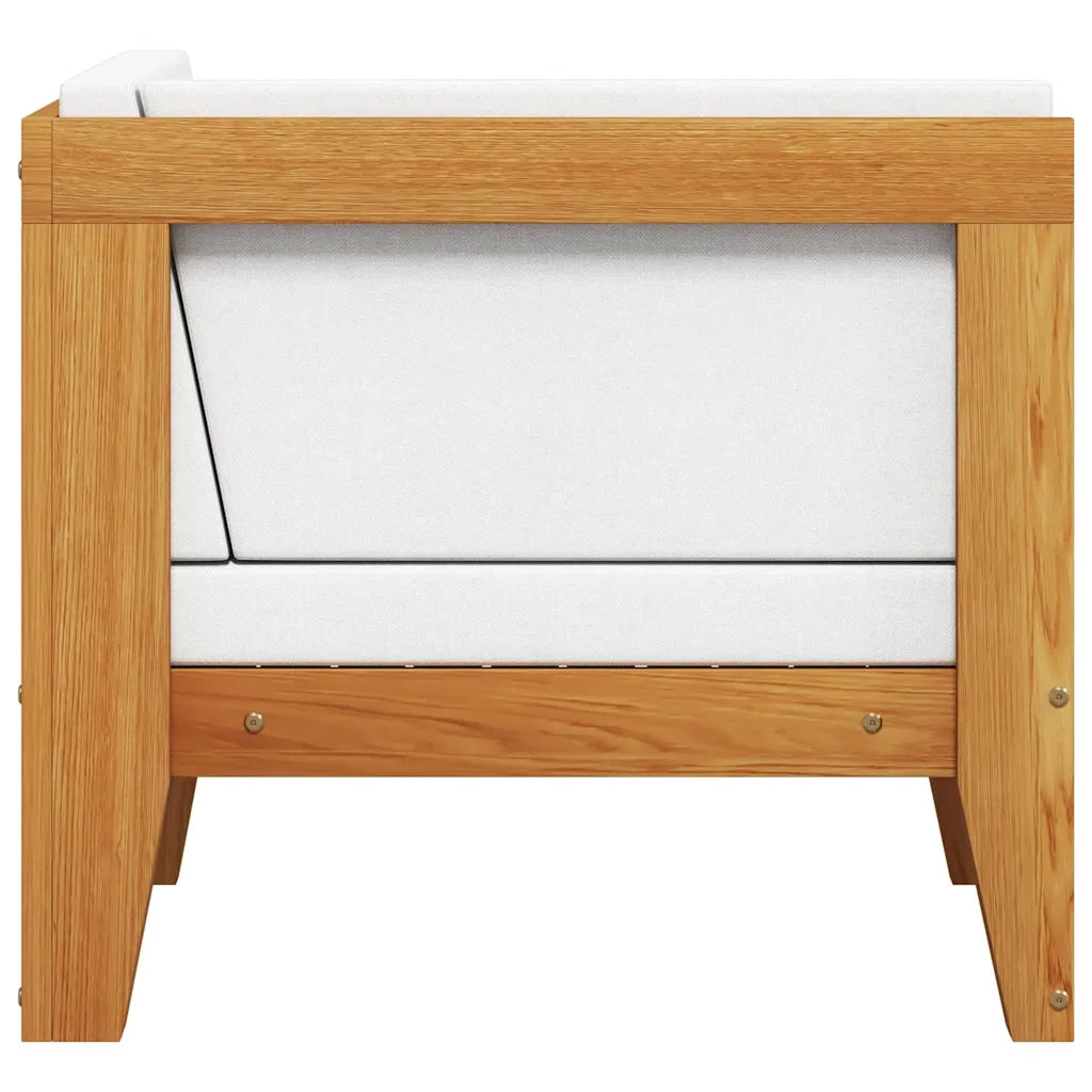 Divano Angolare Modulare Cuscini Bianco Crema Massello d'Acacia cod mxl 75253