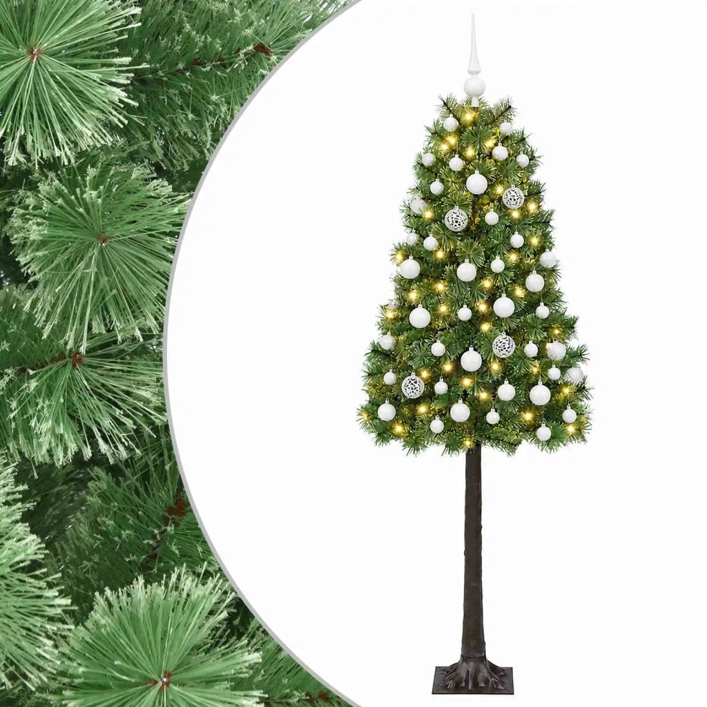 Albero di Natale artificiale con rami snodati e palline 120 cm 3466121
